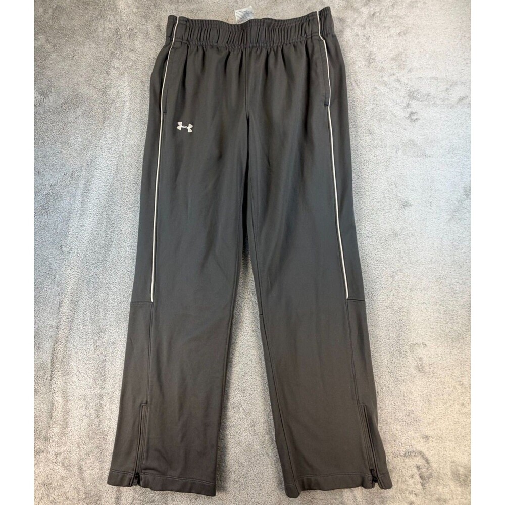 Under Armour Track Pants Men’s M Gray Loose Fit Athletic Warm-Up Zip Hem